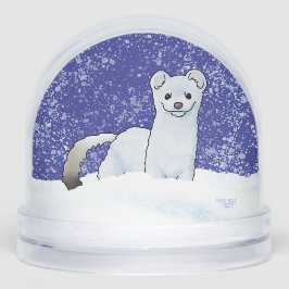 Winter Weasel Stoat Christmas Art Schneekugeln