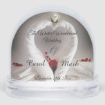 Winter Wedding Anniversary Gift  Schneekugeln<br><div class="desc">Personalized keepsake for a Winter Wonderland Wedding.
Old School Swans on the front and personalized Information such as Names and Date on the back.

This gift can be for a Winter Wedding or Christmas Wedding or Wedding Anniversary!</div>