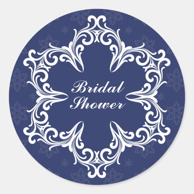 Winter Wedding Brautparty Sticker in der Marine (Vorderseite)