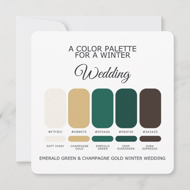 Winter Wedding Color Palette 2026 Card Einladung (Vorderseite)