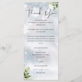 Winter Wedding Empfang Danke Platzkarte Menükarte