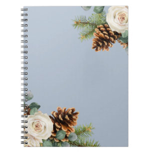 Winter Wedding Eukalyptus Grüne Weiße Rosen Notizblock