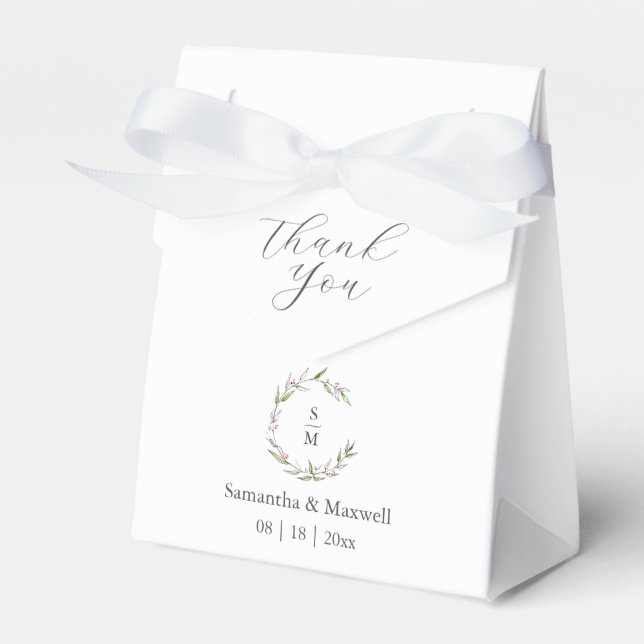 Winter Wedding Favor Boxes Christmas Botanicals Geschenkschachtel (Vorderseite)