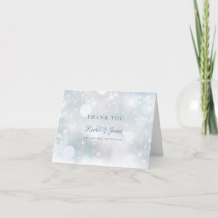 Winter Wedding First Snowflakes Script Dankeskarte