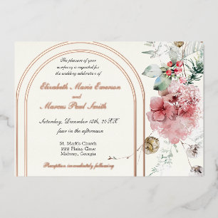 Winter Wedding Floral Double Arch Folieneinladung