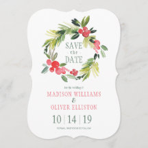 Winter Wedding Floral r Kreath | Save The Date