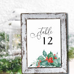 Winter Wedding Holly Berries and Pine Tischnummer<br><div class="desc">Winter Wedding Reception Table Number which you can customize with any table number, decorated with watercolor design and elegant calligraphy. This design features winter berries, holly, pine and evergreen greenery. A beautiful choice for a winter wedding or christmas wedding. Please browse my winter berries collection for matching items or message...</div>