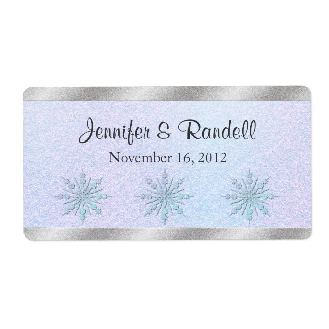 Winter Wedding Mini Weinflasche Etikett (Vorne)