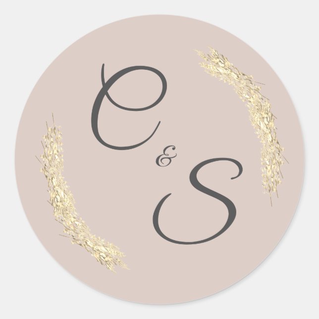 Winter Wedding Mit Monogramm Stationary Sticker (Vorderseite)
