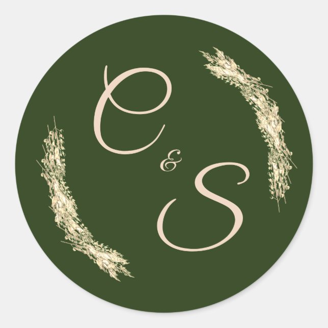 Winter Wedding Mit Monogramm Stationary Sticker (Vorderseite)