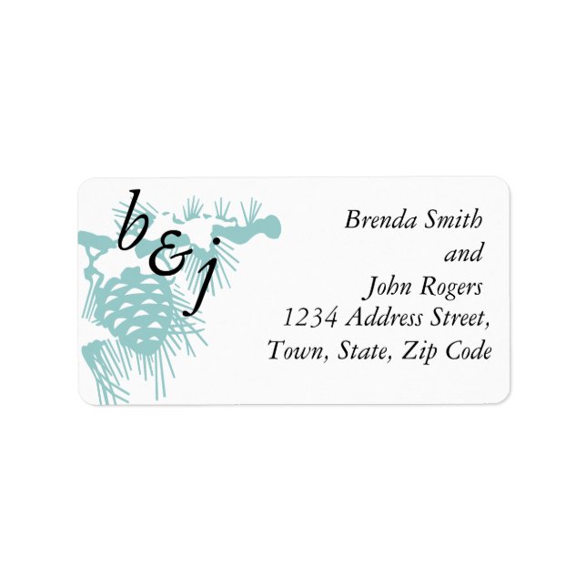 Winter Wedding Repand Card Adressenaufkleber Pine Adressaufkleber (Vorne)