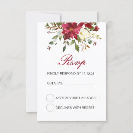 Winter Wedding RSVP Card, Custom RSVP Card