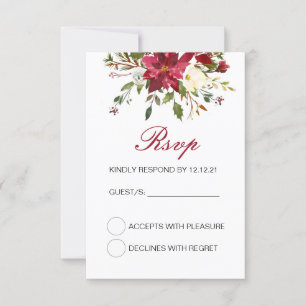Winter Wedding RSVP Card, Custom RSVP Card Karte