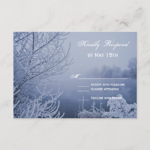 Winter Wedding RSVP Cards mit Eisschnee-See-Szene Karte