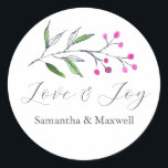 Winter Wedding Stickers Vielen Dank<br><div class="desc">In diesen Winteraufklebern sind die Worte "Danke" Set in trendiger Schrift-Typografie zu finden. Fügen Sie den personalisierten Text mithilfe der Vorlagenfelder hinzu. Ein Gezwitscher mit Aquarellwein schmückt das Oberteil. Um die passende rustikale Hochzeitskunst und weitere Ideen für die Winterhochzeit zu sehen, besuchen Sie www.zazzle.com/dotellabelle Weihnachtsaufkleber für Karten Aquarellkunst und Design...</div>