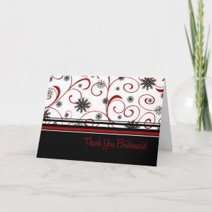 Winter Wedding Thank You Bridesmaid Card Dankeskarte