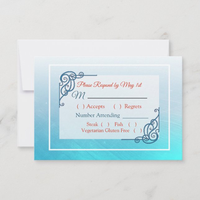 Winter Wedding Wedding RSVP Karte (Vorderseite)