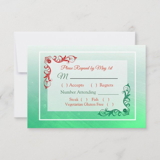 Winter Wedding Wedding RSVP Karte (Vorderseite)