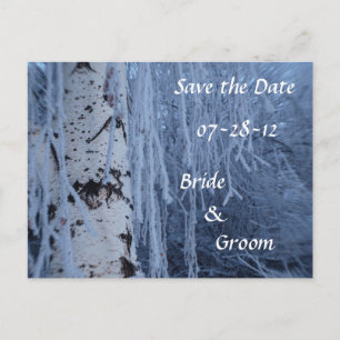 Winter-Weiden-Birke-Hochzeitspostkarten Ankündigungspostkarte