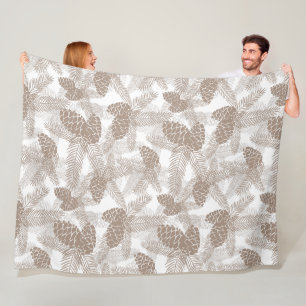Winter Weihnachten abstrakt beige Kiefernzapfen Ba Fleecedecke