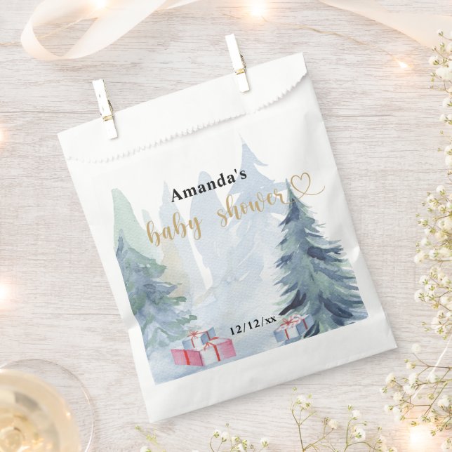 Winter Weihnachten - Baby-Dusche Geschenktütchen (Ausgeschnitten)