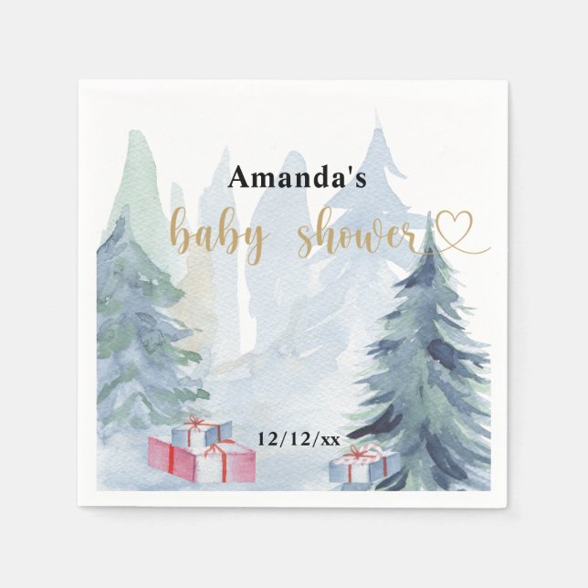Winter Weihnachten - Baby-Dusche Serviette (Vorderseite)