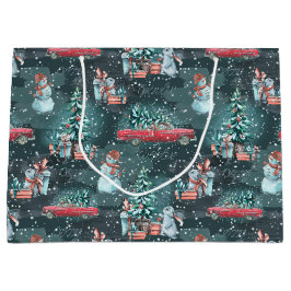 Winter Weihnachten Gemütliche mittelgroße Geschenk Große Geschenktüte