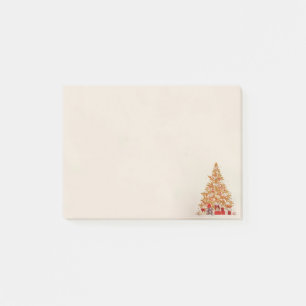 Winter Weihnachten Gold Glitter Baum präsentiert Post-it Klebezettel