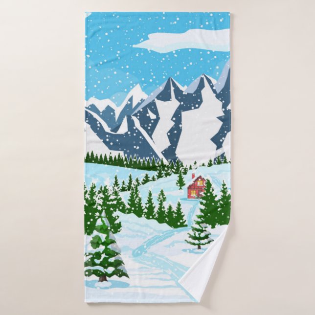 Winter Weihnachten Hintergrund. Kiefernholz und Sa Badehandtuch (Badehandtuch)