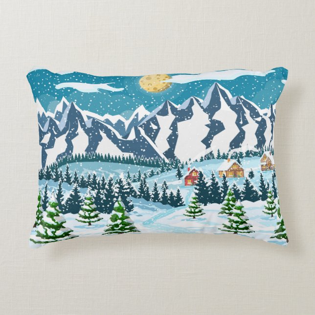 Winter Weihnachten Hintergrund. Kiefernholz und Sa Dekokissen (Vorderseite)