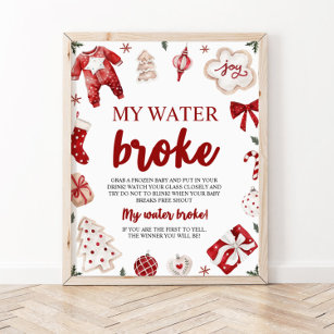 Winter Weihnachten Mein Wasser Broke Baby Duschens Poster