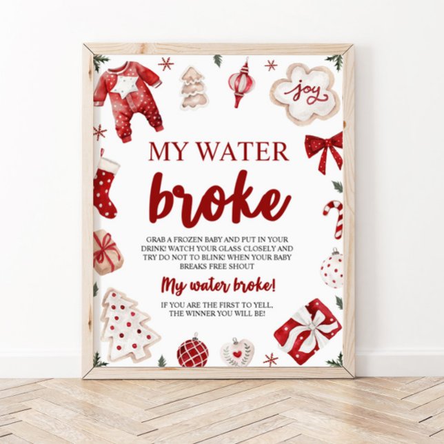 Winter Weihnachten Mein Wasser Broke Baby Duschens Poster (Von Creator hochgeladen)
