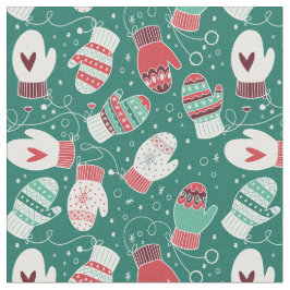 Winter Weihnachten Mitten Muster, Grün Stoff