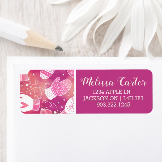 Winter Weihnachten Mittens Muster in Rosa (Insitu)