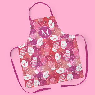 Winter Weihnachten Mittens Muster in Rosa Schürze