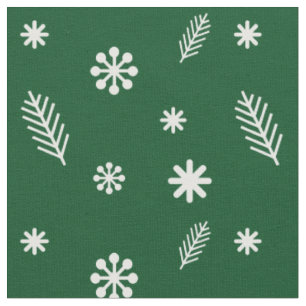 Winter Weihnachten Pines & Schneeflocken Muster Stoff