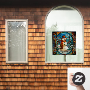 Winter Weihnachten Saisonaler Schneemann Falsches Fensteraufkleber