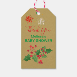 Winter Weihnachten Snowflake Gold Tags Vielen Dank Geschenkanhänger