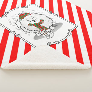 Winter Weihnachten Spitz (weiß) Hunde Scarf Schnee Sherpadecke