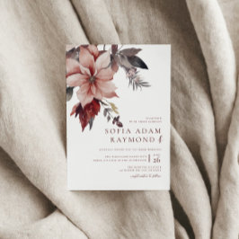 Winter WeihnachtenBlumenwasser-Hochzeit Einladung