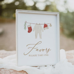Winter Weihnachts-Baby-Dusche Favoriten Schild