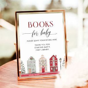 Winter-Weihnachts-Baby-Shower-Bücher für Baby Poster