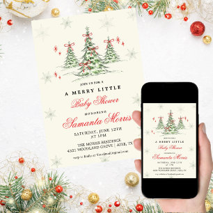 Winter-Weihnachts-Baby-Shower-Einladung Rote Sch Einladung