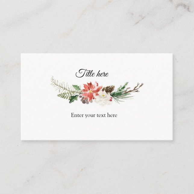 Winter Weihnachts-Blumenzuchtkarte Begleitkarte (Vorderseite)