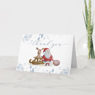Winter-Weihnachts-Schlitten-Elch-Santa-Baby-Party Dankeskarte