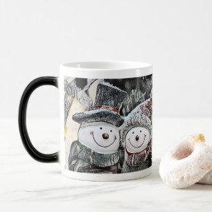 Winter, Weihnachts-Schneemann und Schneemünder Tas Verwandlungstasse