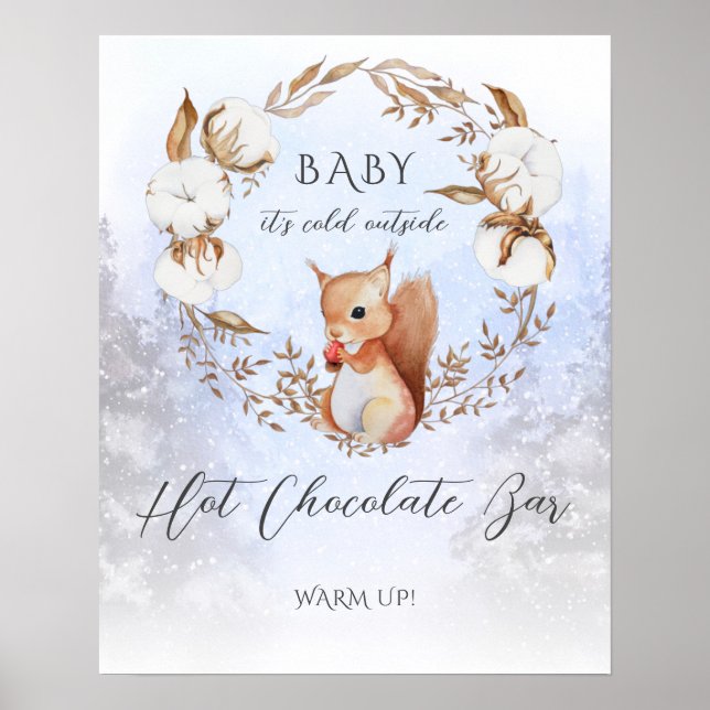 Winter Weihnachts - Schokolade Bar Baby Dusche Poster (Vorne)