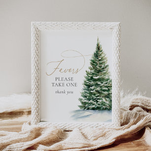Winter Weihnachtsbaum Kinderdusche Favoriten Schil Poster