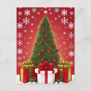 🎁 Winter-Weihnachtsbaum Schneelandschaft Festlich Postkarte