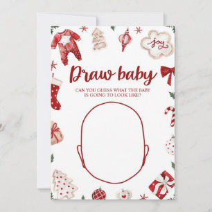 Winter Weihnachtsdusche Zeichnete das Baby Game Einladung